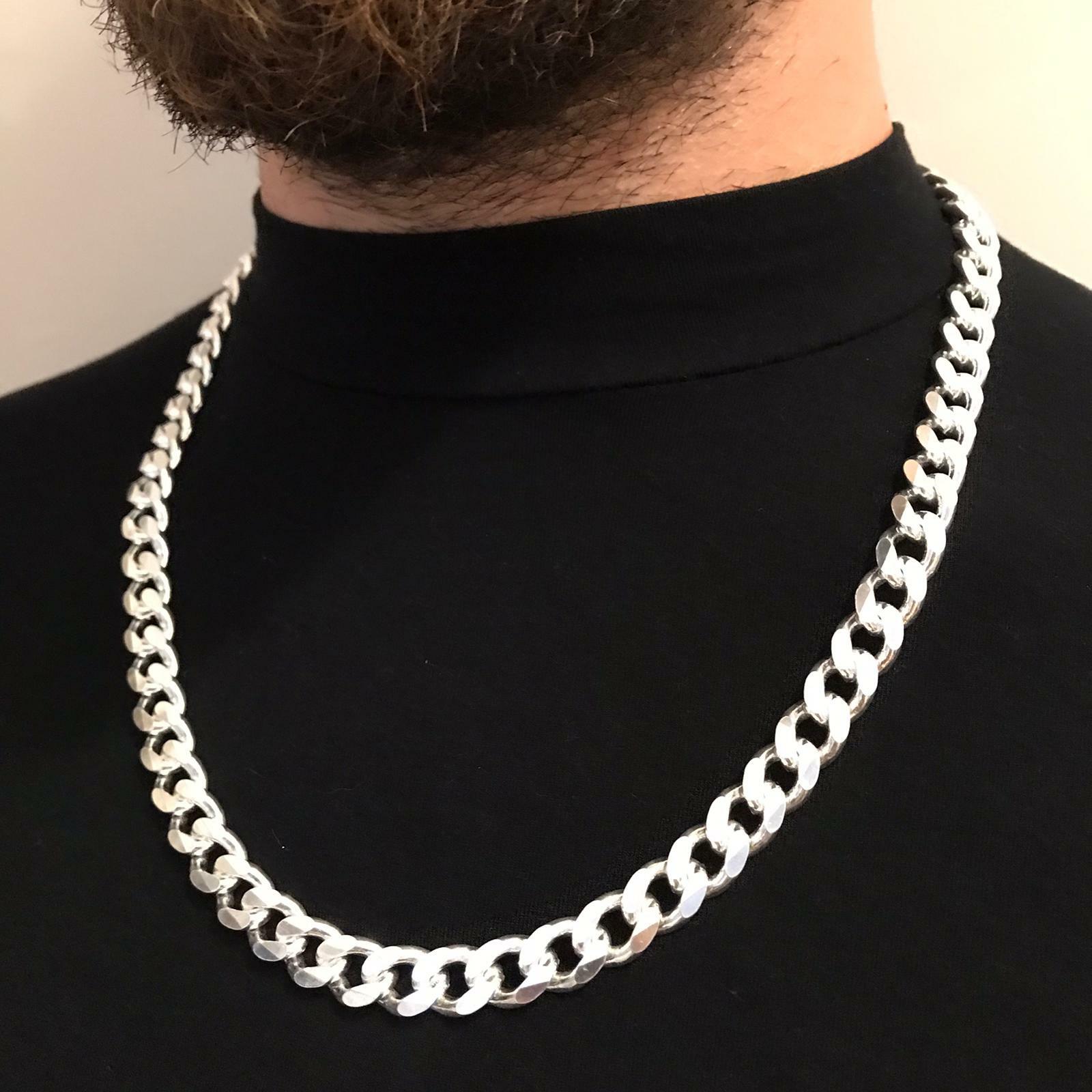 Pre-owned Handmade Mens Tight Curb Cuban Link Chain Necklace 925 Sterling Silver 26 Inch 11mm 142gr