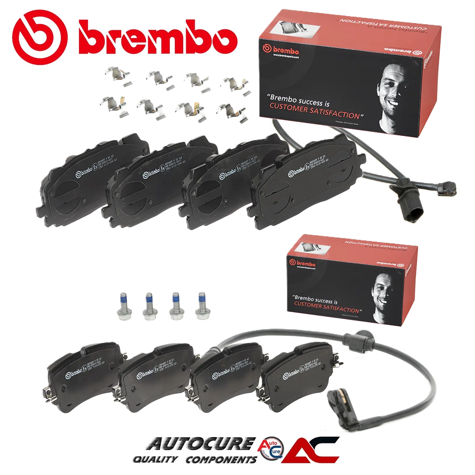 FOR AUDI Q7 3.0L TDi MK2 2015-2019 FRONT & REAR GENUINE BREMBO BRAKE PADS SET