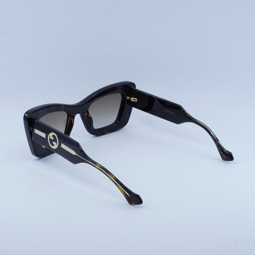 Pre-owned Gucci Gg1552s 002 Dark Havana/brown Gradient 49-23-140 Sunglasses Authentic