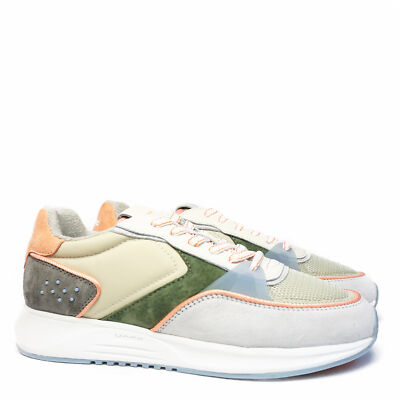 THE HOFF PILSEN WOMEN'S SNEAKER IN LEATHER AND FABRIC WITH REMOVABLE FOOTBED GRE