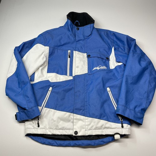 HMK Snowmobile Technology Mens Sz XS Blue White Full Zip Snow Jacket