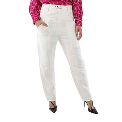 Pre-owned Isabel Marant Ladies White Kaori Wide-leg Cotton Linen Pants