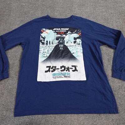 Star Wars T-shirt XL Blue Long Sleeves Mad Engine Darth Vader Japanese Poster
