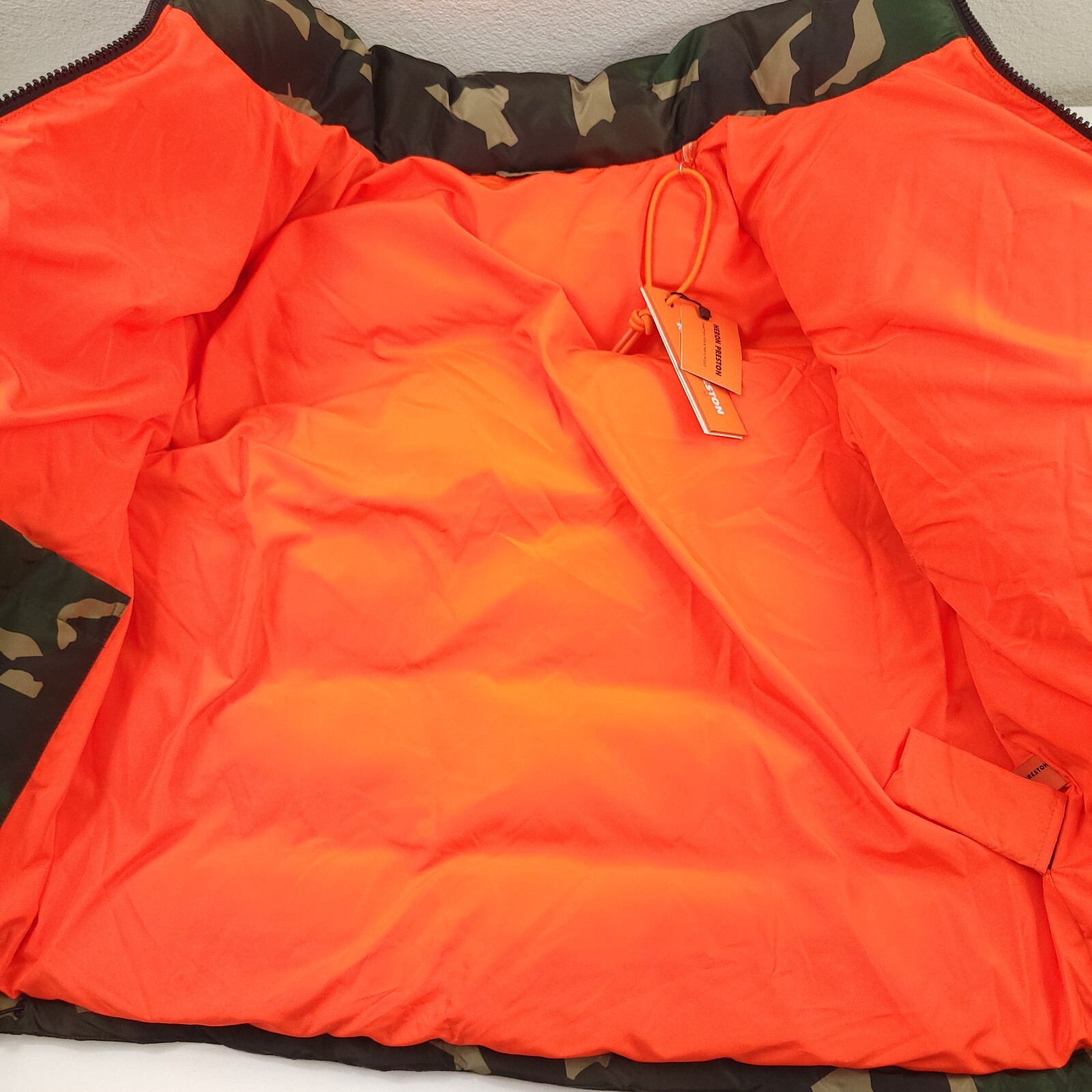 Pre-owned Heron Preston $1070  Camo Puffer Jacket In Green Mens Size Large