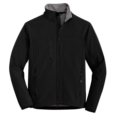 Port Authority J790 Men's Glacier Soft Jacket Black/Chrome 4XL  New With Tags