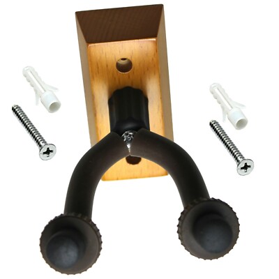Durable Wall Mount Guitar Hanger Holder Hook Keeper Hanging Brackets Wooden Wood