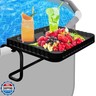 Above Ground Pool Bar, Poolside Table Serving Tray for Above-Ground Pools, Round and Oval Pool Accessories Swim Up Bar Fit for Most Frame Pools (Black)
