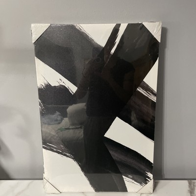 Epic Art Black-And-White Strokes canvas Wall Art