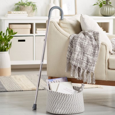 McKesson Chrome Aluminum Round Handle Cane 29.75 to 38.75" Height