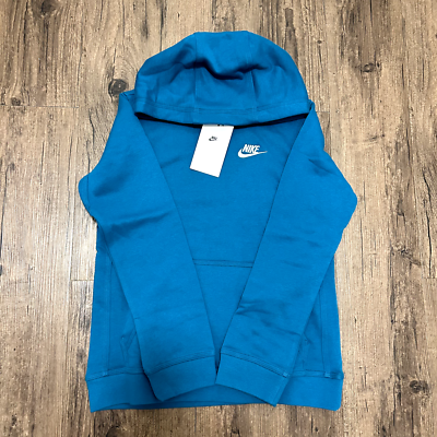 NEW Nike Sportswear Club Fleece Hoodie Teal Blue BV3757 367 Kids Size Large