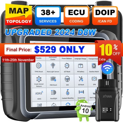 NEWEST XTOOL D8W Auto Full BiDirectional Scanner Topology Scan Tool V.AG Guided 