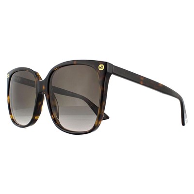 Pre-owned Gucci Sunglasses Gg0022s 003 Havana Gray Gradient In Brown