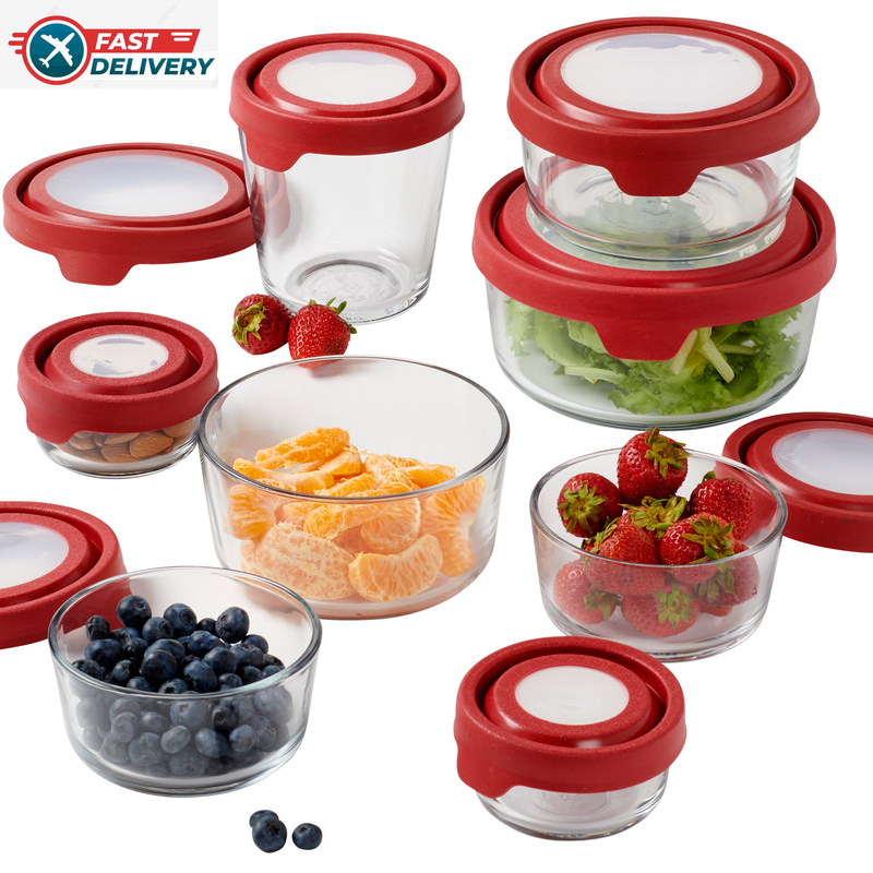 Trueseal Glass Food Storage, Set of 16