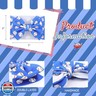 ONENINEDREAM 7'' Large Baseball Baby Girl Bows Soft Nylon High Stretchy Headbands for Girl Blue Tied Hairbands with Bows Hair Accessories for Infant Newborn