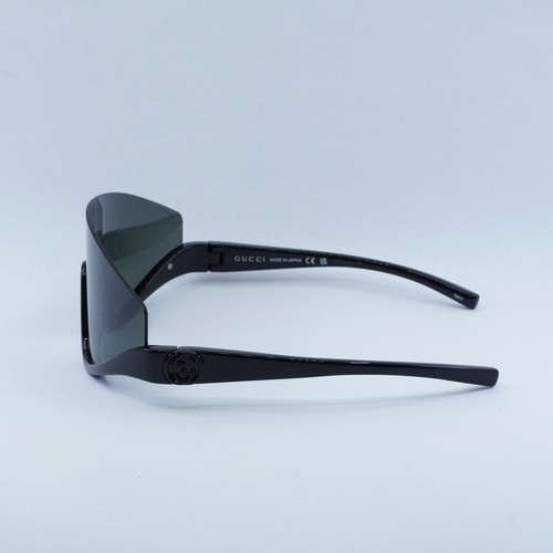 Pre-owned Gucci Gg1650s 001 Shiny Black/grey 99-1-110 Sunglasses Authentic In Gray