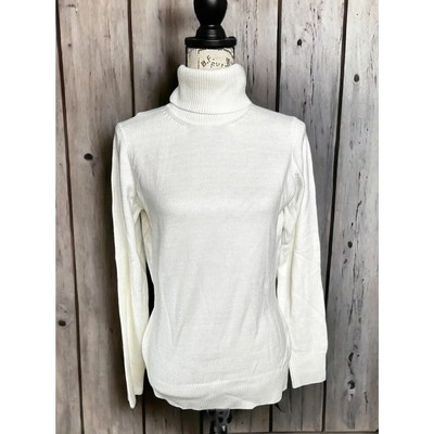 New French Connection Women s Lightweight Turtleneck Pullover White Large