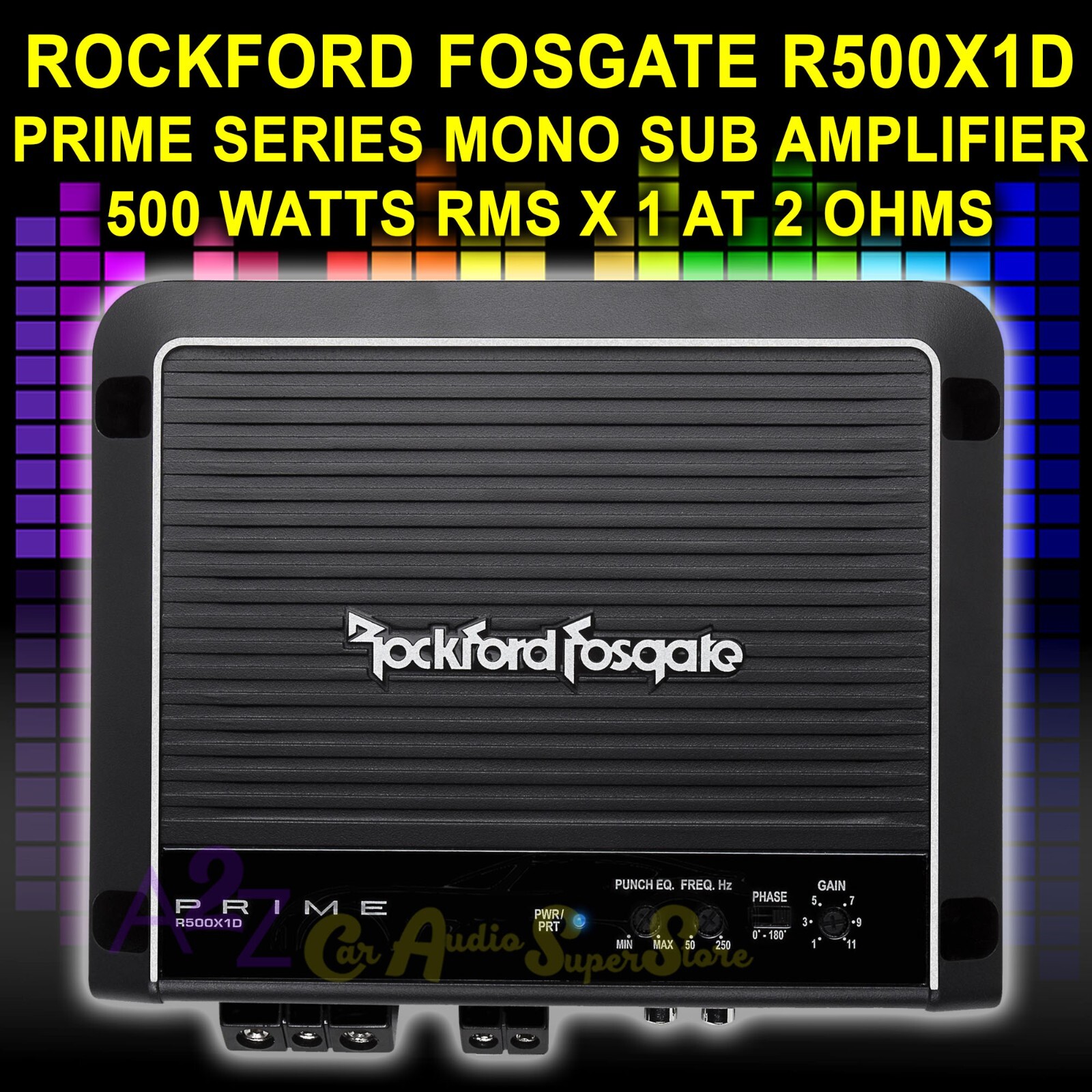 ROCKFORD FOSGATE R500X1D AMP 1CH 500W RMS SUBWOOFERS SPEAKERS BASS  AMPLIFIER NEW