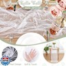 Pearl Tulle Table Runner Sheer Fabric Set of 6 White Lace Table Runners 29x120 Inch Boho Rustic Desk Centerpieces for Bridal Shower Birthday Party Wedding Arch Aisle Veil Dessert Table Decor