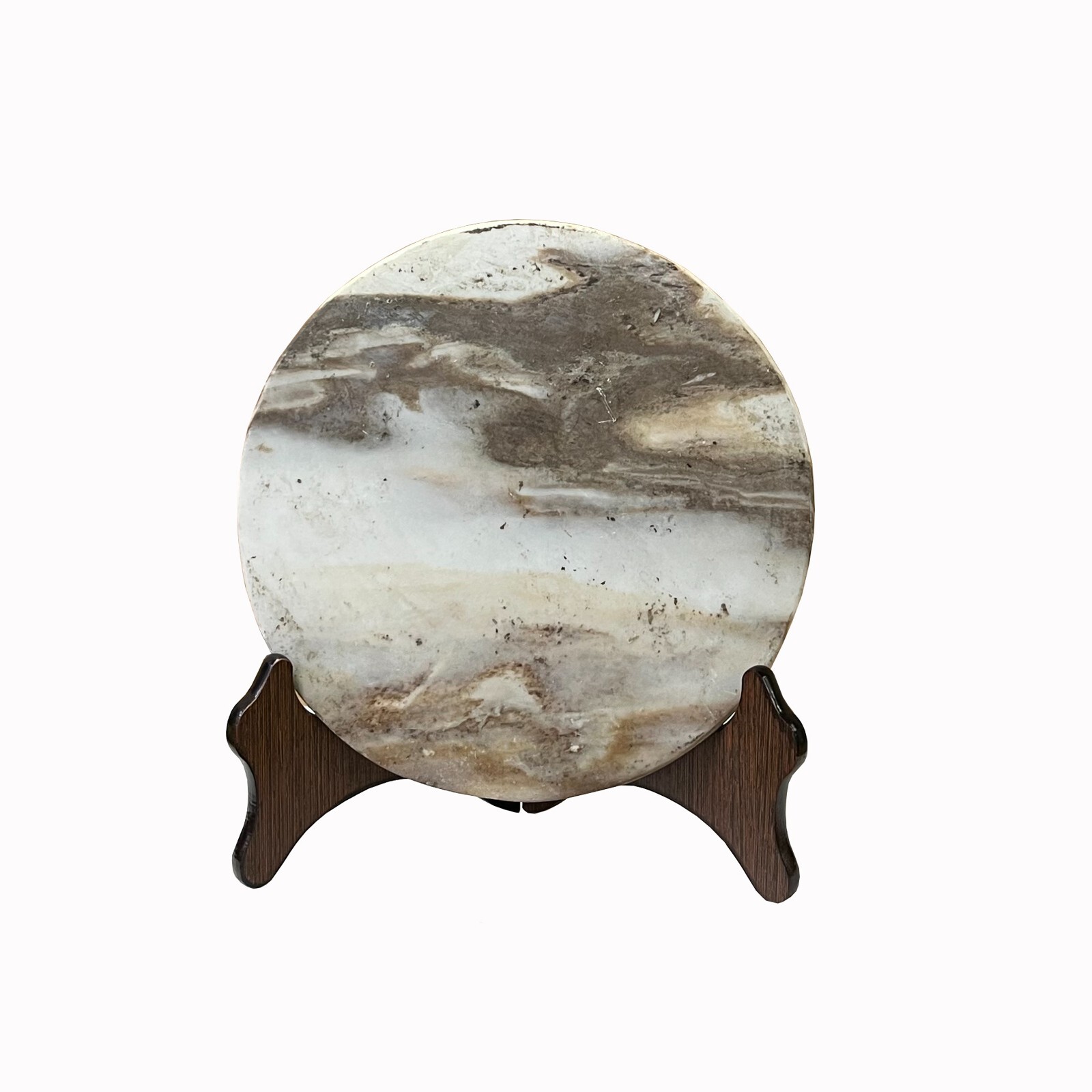 Chinese Natural Dream Stone Round White Fengshui Plaque Display ws2262S Chinese Natural Dream Stone Round White Fengshui Plaque Display ws2262S