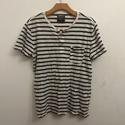 MENS ABERCROMBIE AND FITCH BLUE STRIPED SHIRT M (L1)