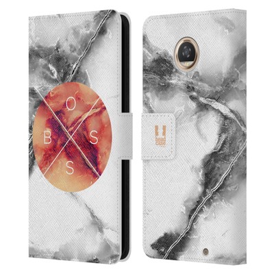 HEAD CASE DESIGNS MARBLE TREND MIX LEATHER BOOK WALLET CASE FOR MOTOROLA PHONES