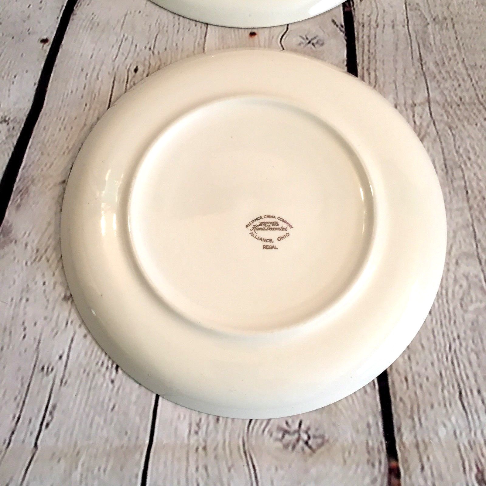 2 Vintage Alliance China Co Replacement Dinner Plates Regal Pattern  22K Gold