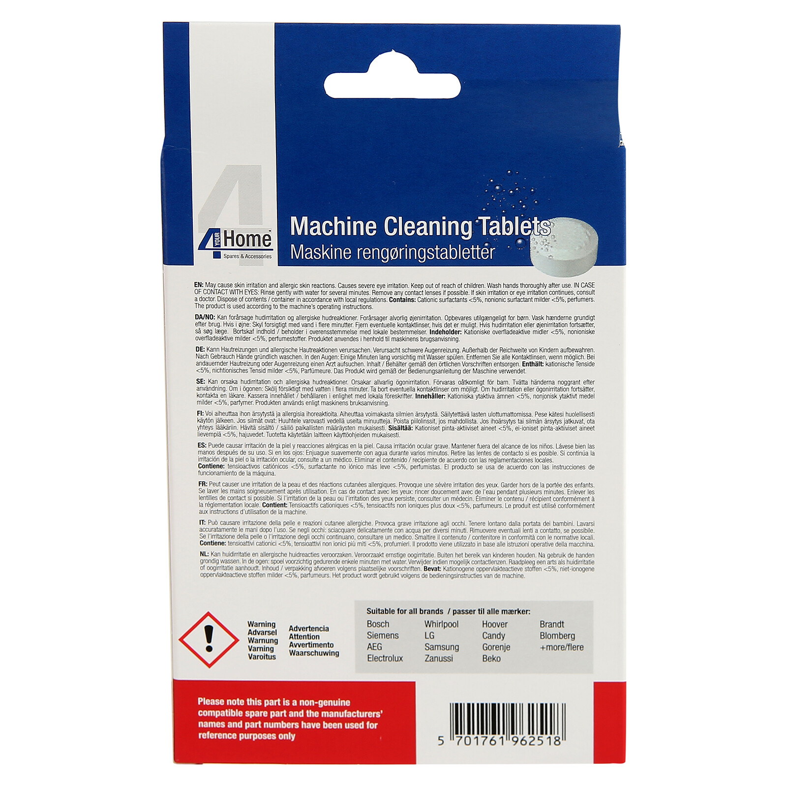 Washing Machine & Dishwasher Cleaning, Descaling Tablets For Hotpoint