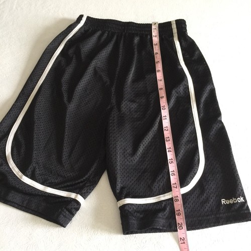 Reebok Black and White Mesh Basketball Shorts Athletic GUC Unisex Kid's Large