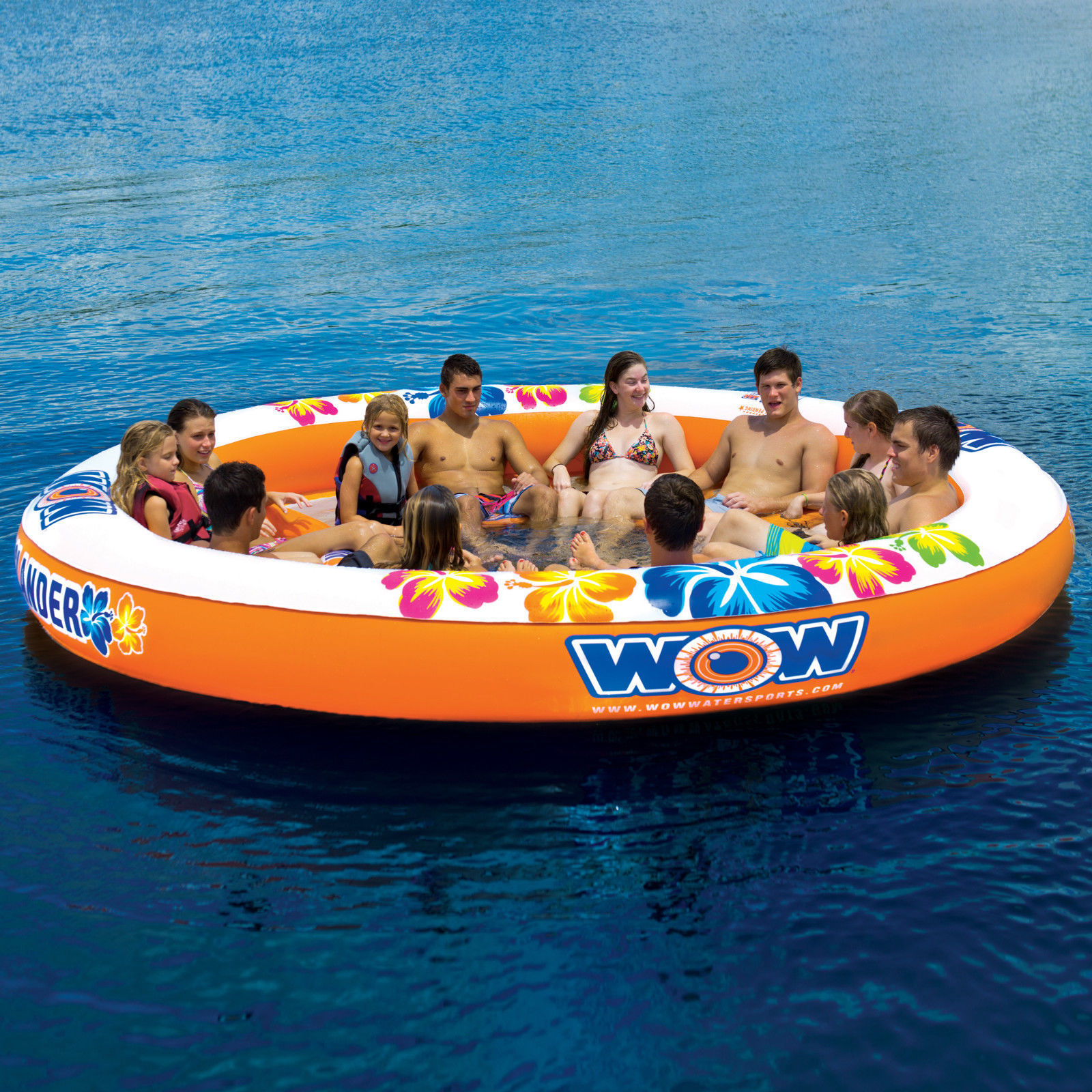 WOW Watersports Stadium Islander 12 Person Pool Lake Float Lounge Island 14-2090