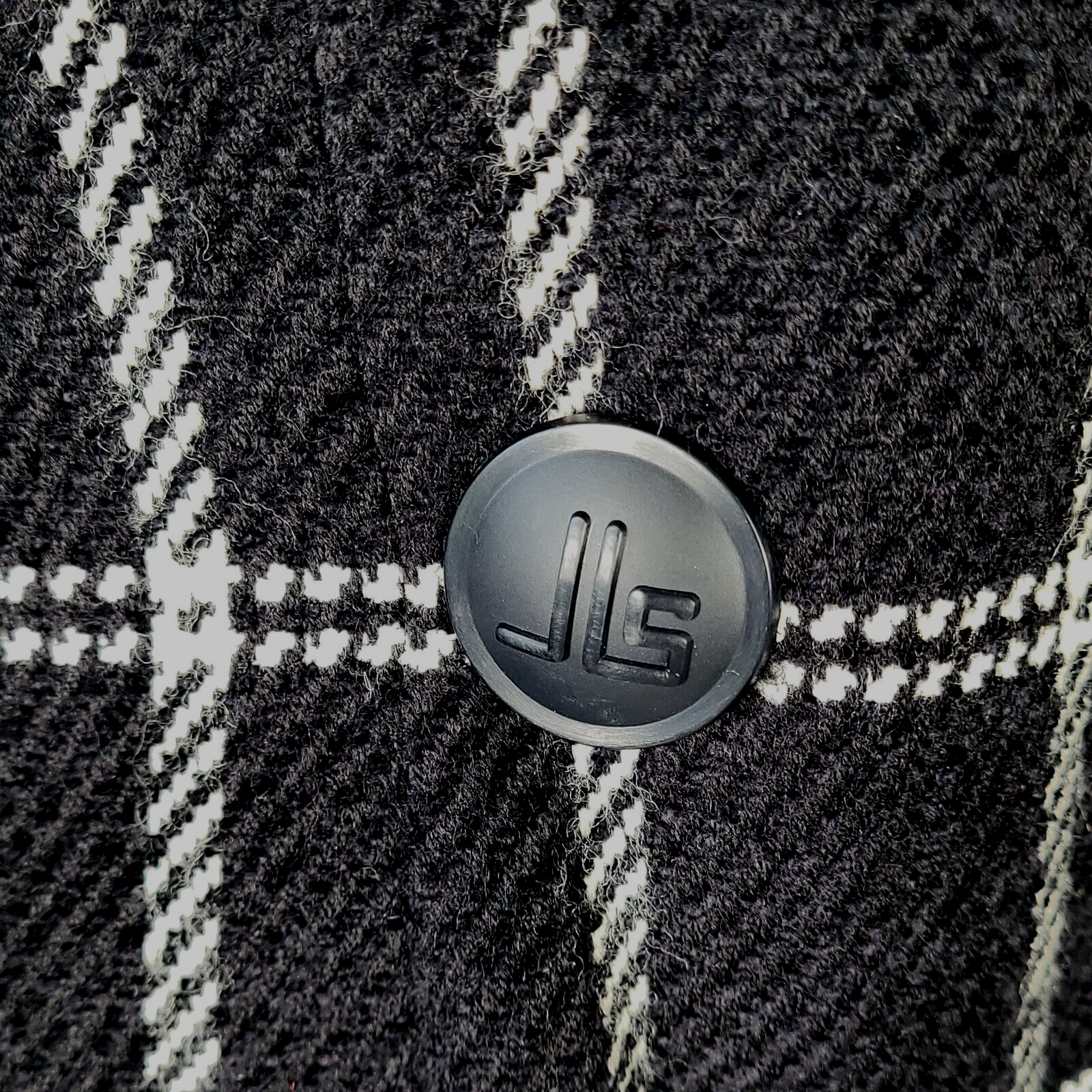 Jean Louis Scherrer Boutique Window Pane Black White Blazer Jacket Sz 40 / US 10