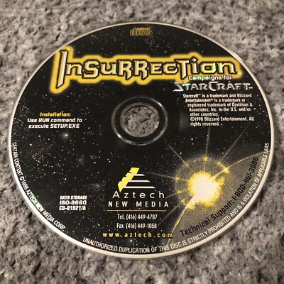 Insurrection Campaigns for Starcraft (PC, 1998) Win 95 DISC ONLY