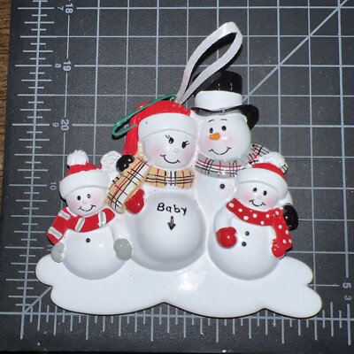 We're Expecting Baby Family of 4 Personalized Christmas Ornament DO-IT-YOURSELF