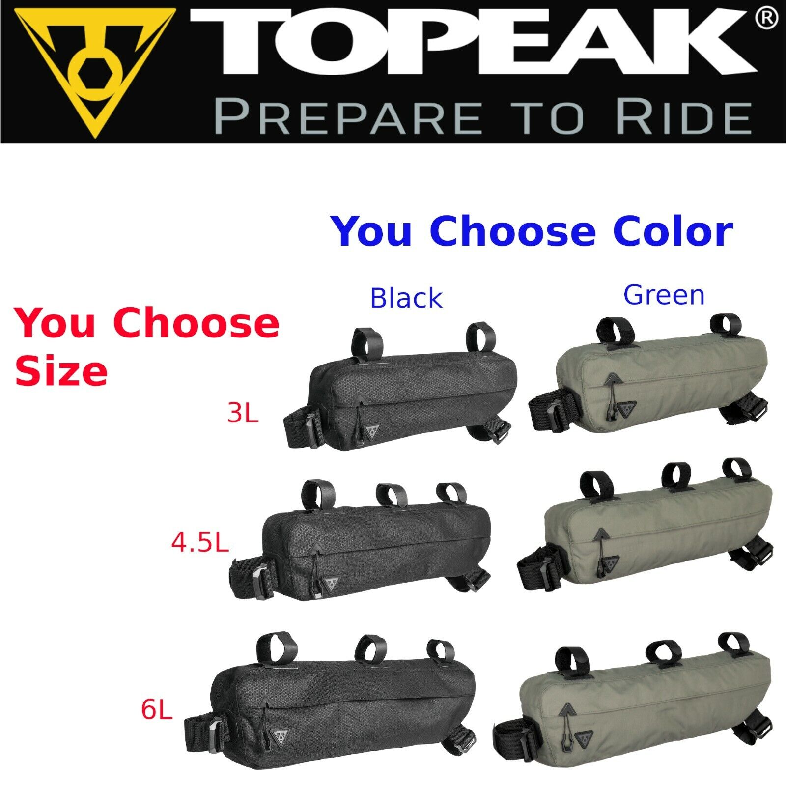 Topeak Midloader Frame Bag Touring Gear Bike Packing Pick 6L Topeak Midloader Frame Bag Touring Gear Bike Packing Pick 6L