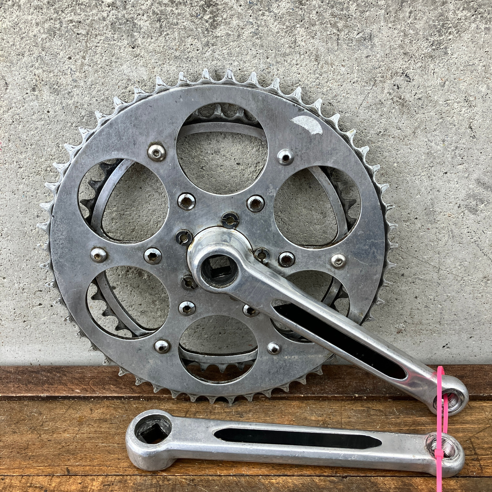 ビンテージ フランスNERVAR社製 コッタードクランク French NERVAR 52/42T SQUARE TAPER CRANK SET W/BB Pedals
