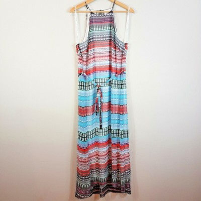 [ DONNA MORGAN ] Womens Print Maxi Dress NEW RRP$250+ | Size AU 16 or US 12