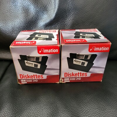 New Imation 1.44 MB 2HD Diskettes 25 Pack Each Durable Safe Lot of 2 Made in US