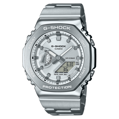Pre-owned Casio Orologio  G-shock Serie G-steel Gm-2110d-7aer Silver/steel