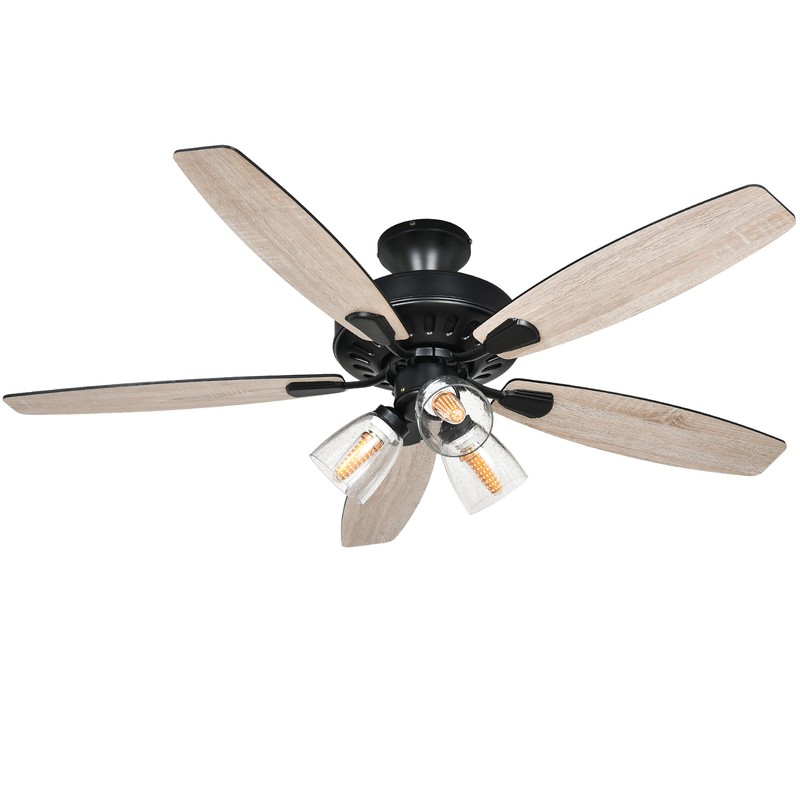 52'' Farmhouse Ceiling Fan Light with Remote Control Fan Lamp for Indoor Outdoor