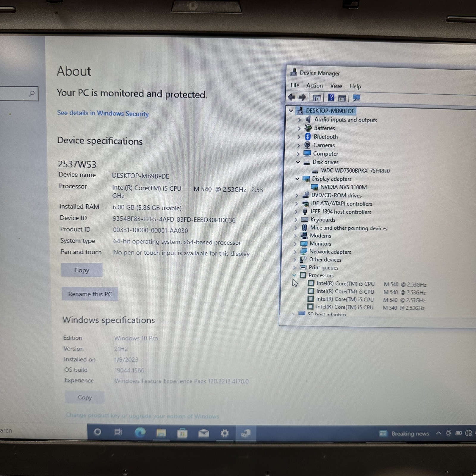 Lenovo ThinkPad T410 i5-M540 2.53GHz 6GB RAM 750GB HDD NVIDIA 3100M Win 10 Pro - Picture 10 of 12