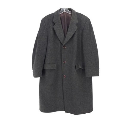 Vintage BLOOMINGDALES Merino Coating Coat Dark Gray Private Stock 41 SHORT