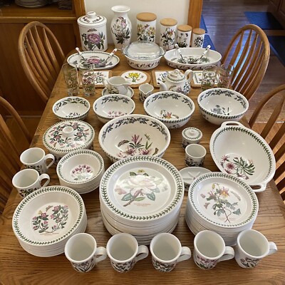 Massive 89 Piece Vintage PORTMEIRION BOTANIC GARDEN Dishes Set - Stored 30 Years