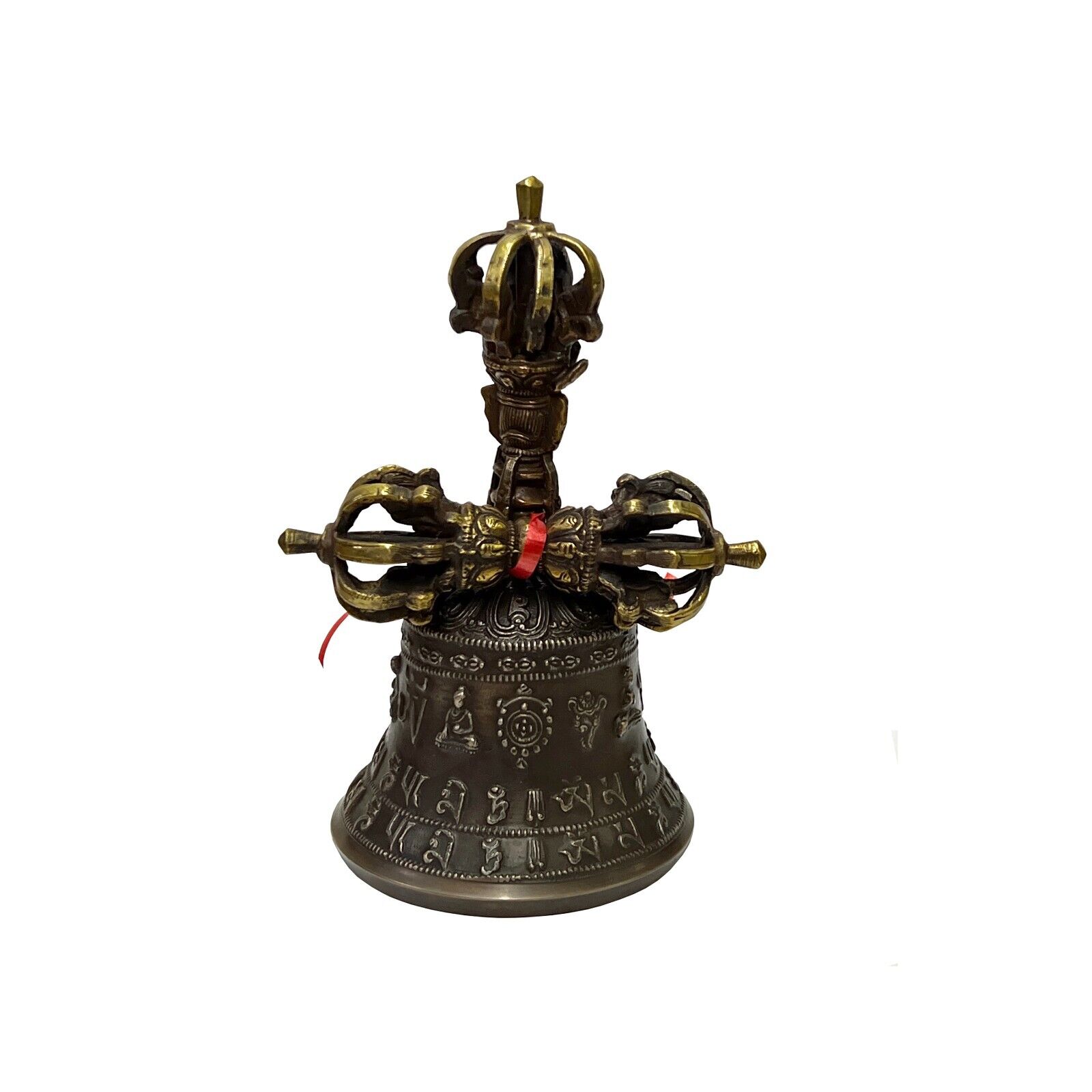 Handmade Bronze Metal Tibetan Ritual Bell and Vajra Dorje Set ws2884S Handmade Bronze Metal Tibetan Ritual Bell and Vajra Dorje Set ws2884S
