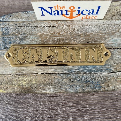 Solid Brass "Captain" Door Sign - Captain's Quarters - Nautical Wall Decor