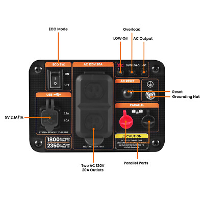 120V 2300W Inverter Generator Portable light weight Gas Power For Outdoor