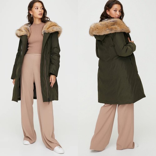 ARITZIA Babaton ファーコート Aritzia Babaton Pearce wool cashmere hooded pea coat Italian