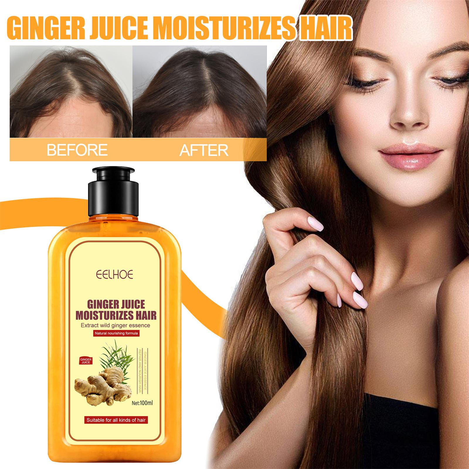 Ginger Juice Shampoo Anti Hair Loss Moisturizing Repair Hair Growth Oil Control