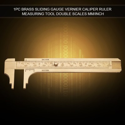 Brass Sliding Gauge Vernier Caliper Measuring Ruler  Scales Mm/inch 100mm