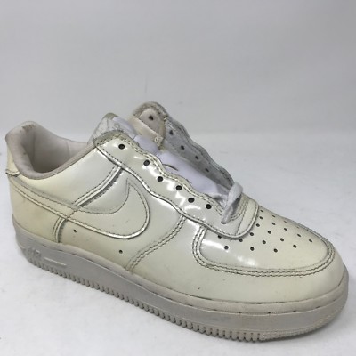 New Vintage Kid Nike Air Force 1 Low Patent Leather White