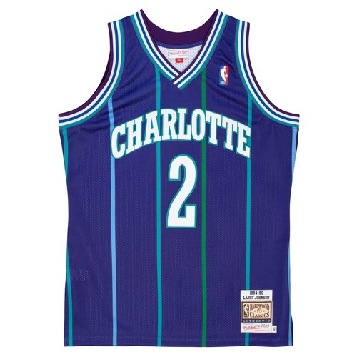 

АУТЕНТИЧНАЯ АЛЬТЕРНАТИВНАЯ ФУТБОЛКА NBA MITCHELL - NESS CHARLOTTE HORNETS 94 LARRY JOHNSO, Фиолетовый
