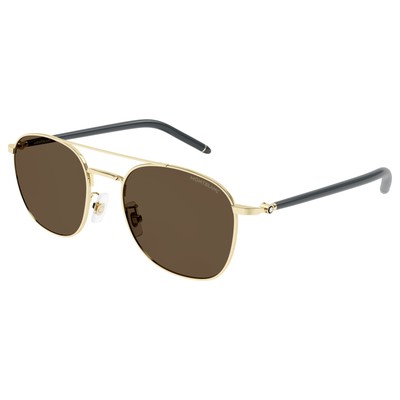 NEW Mont Blanc MB0271S-009 Gold Grey Brown Sunglasses